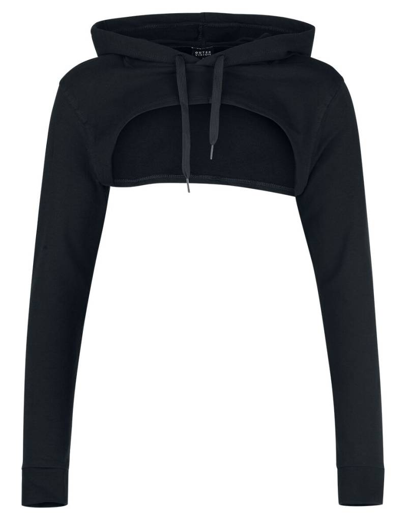 Outer Vision Kapuzenpullover - Super Cropped Hoodie Doris - S bis XXL - für Damen - Größe L - schwarz von Outer Vision