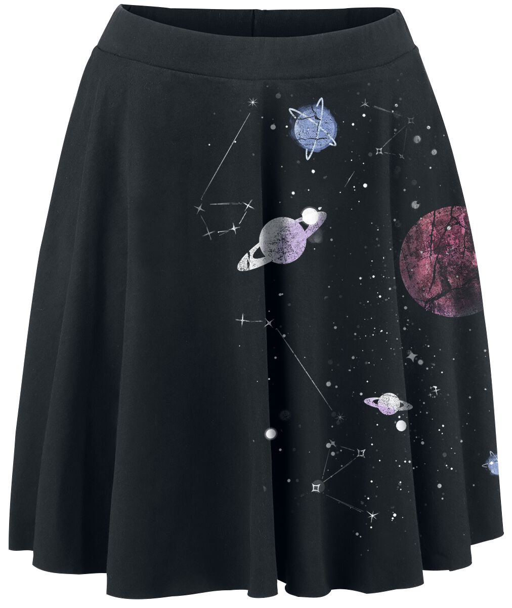 Outer Vision Kurzer Rock - Planetarium - S bis XXL - für Damen - Größe XL - schwarz von Outer Vision