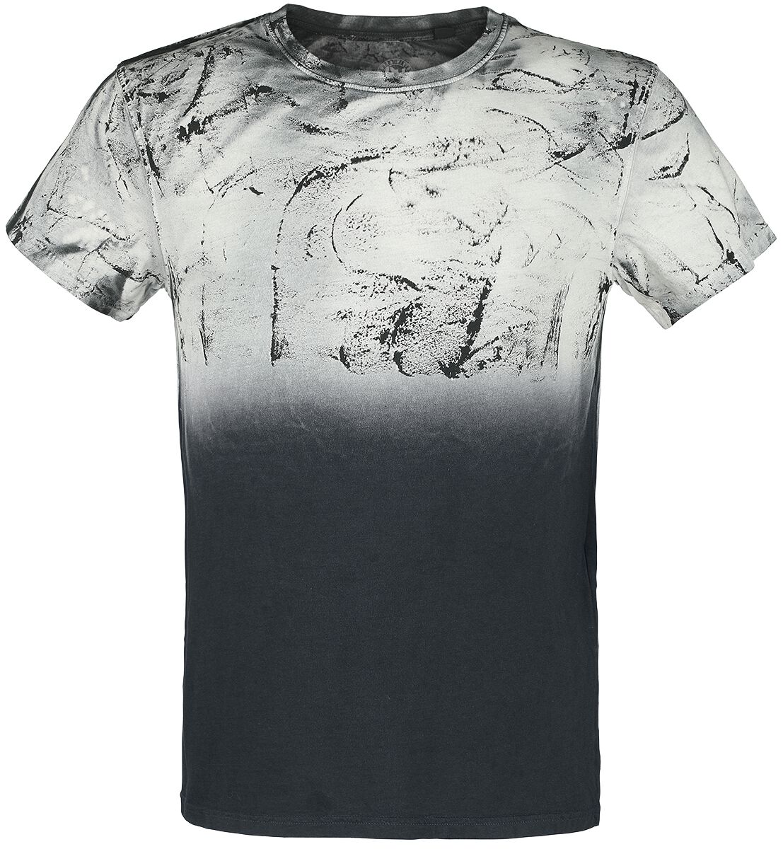 Outer Vision Man's T-Shirt Spatolato T-Shirt schwarz grau in S von Outer Vision