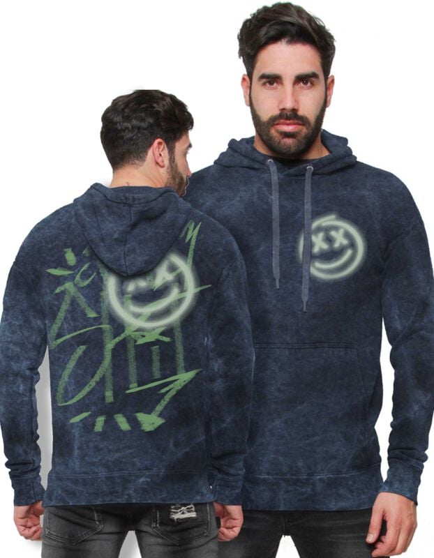 Outer Vision Neon Graffiti Man's Hoodie Kapuzenpullover blau in M von Outer Vision
