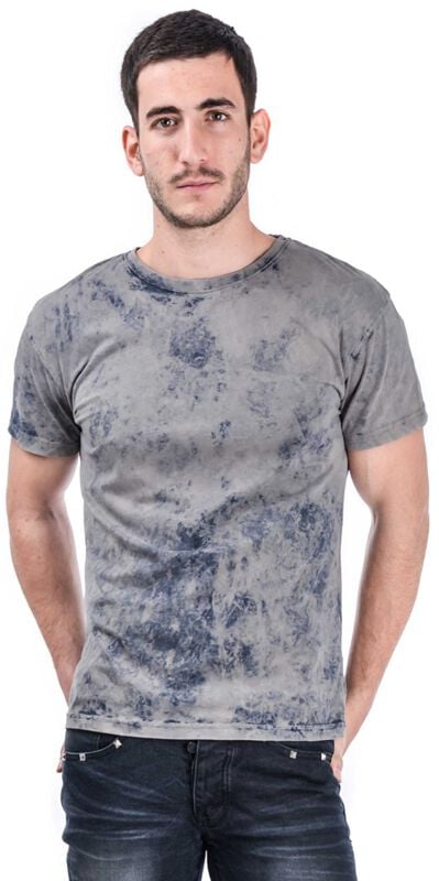 Outer Vision Stucc Dye Grey Blue T-Shirt grau blau in 3XL von Outer Vision