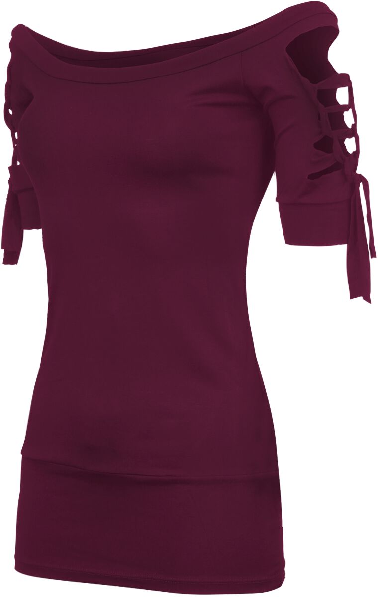 Outer Vision T-Shirt - Kork - XS bis XL - für Damen - Größe L - bordeaux von Outer Vision