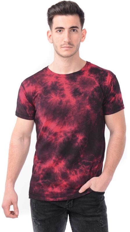 Outer Vision T-Shirt - Rex Tie Dye Red Black - S bis 4XL - für Männer - Größe M - rot/schwarz von Outer Vision