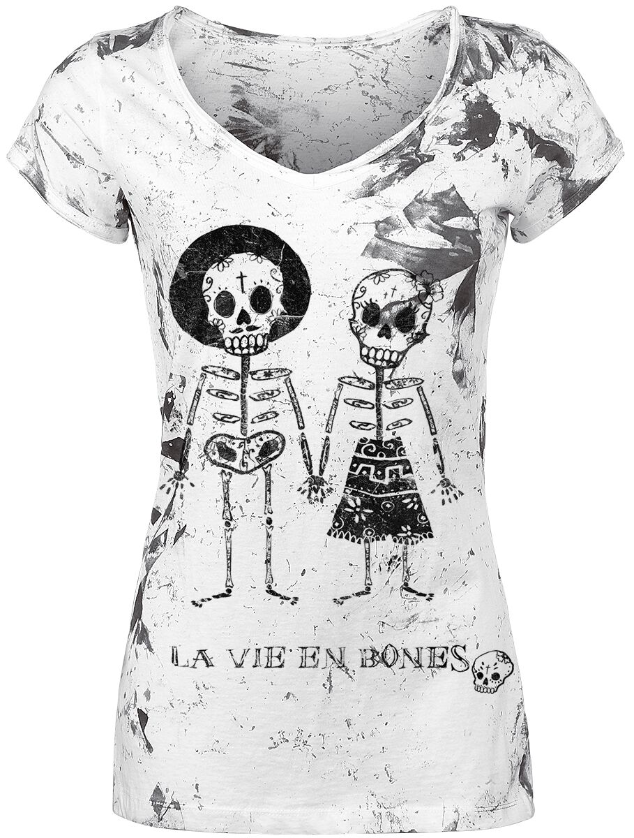 Outer Vision T-Shirt - Skeleton Lovers - M bis XL - für Damen - Größe L - weiß von Outer Vision