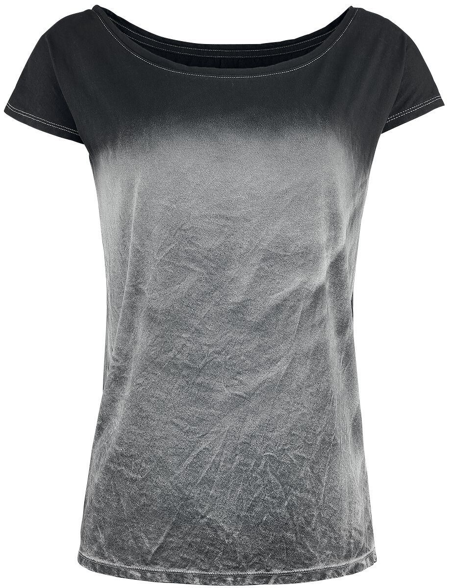 Outer Vision T-Shirt - Top Marylin - S bis XXL - für Damen - Größe L - grau/schwarz von Outer Vision