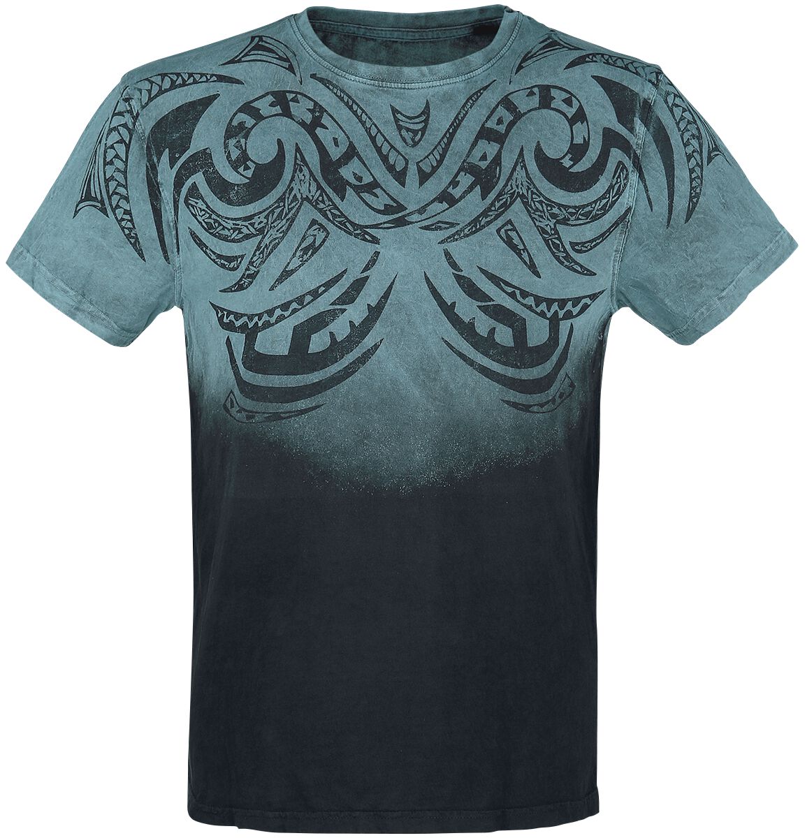 Outer Vision T-Shirt - Waves Tattoo - S bis 4XL - für Männer - Größe XXL - türkis von Outer Vision