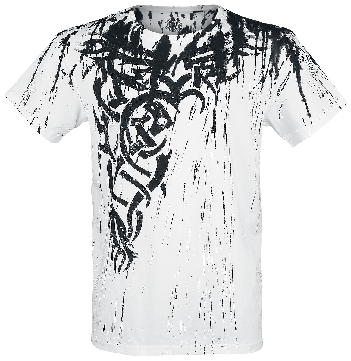 Outer Vision T-Shirt - Wings Tattoo Splashed Strips - S bis 4XL - für Männer - Größe XXL - weiß von Outer Vision