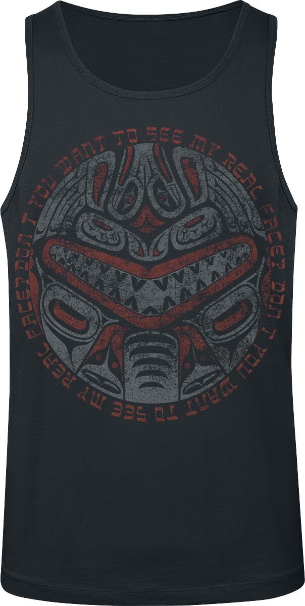 Outer Vision Tank-Top - Hawaiian Mask - S bis 4XL - für Männer - Größe L - schwarz von Outer Vision