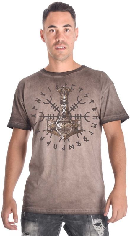Outer Vision Thor Hammer Man's T-Shirt T-Shirt braun in S von Outer Vision