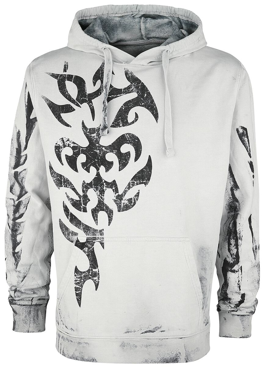 Outer Vision Verve Tattoo Kapuzenpullover grau in L von Outer Vision