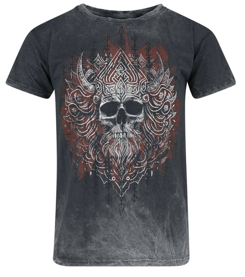 Outer Vision Viking Skull T-Shirt grau in XXL von Outer Vision