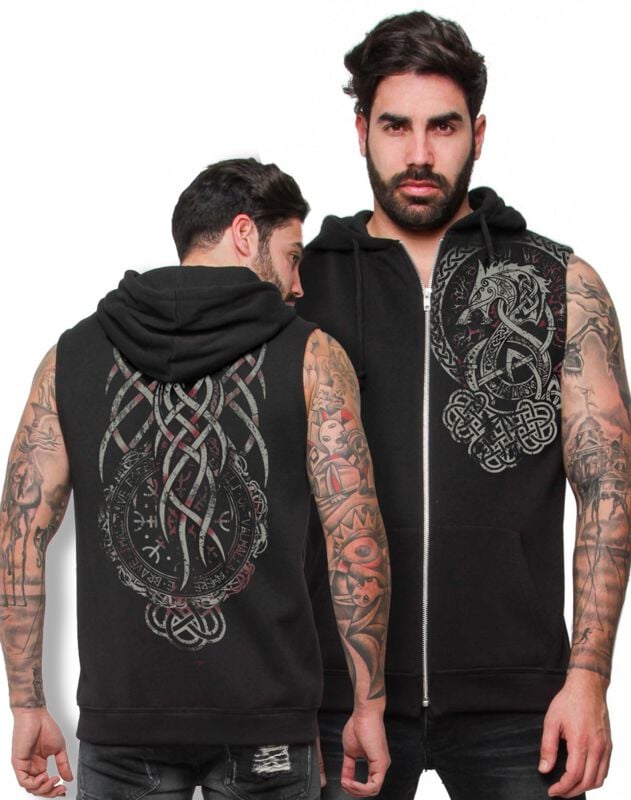 Outer Vision Viking Tattoo Weste schwarz in M von Outer Vision
