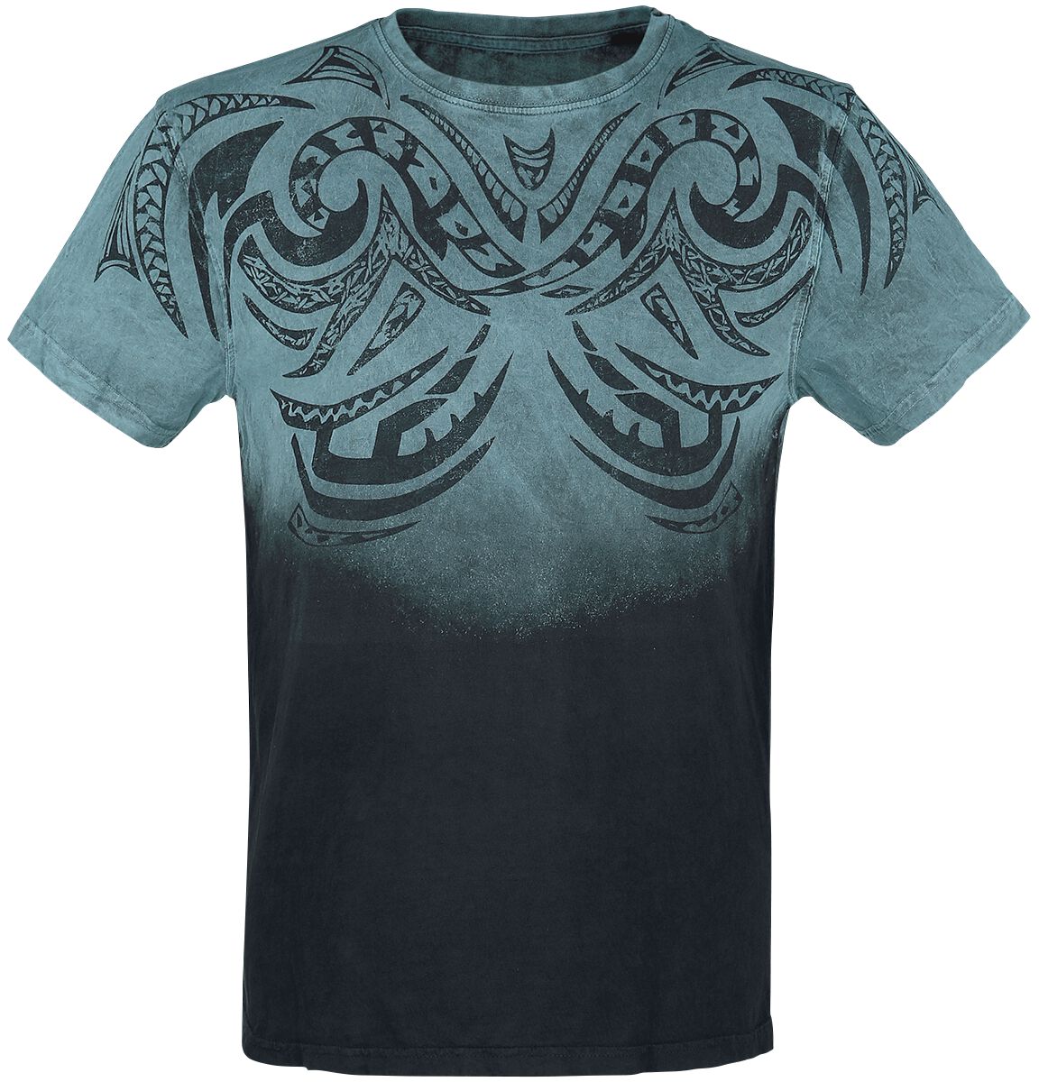 Outer Vision Waves Tattoo T-Shirt türkis in S von Outer Vision