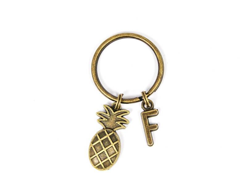 Ananas Schlüsselanhänger, Obst Be A Ananas, Monogramm Taschenanhänger, Rucksackanhänger, Freundschaft Schlüsselbund, Für Sie von OuterWonders