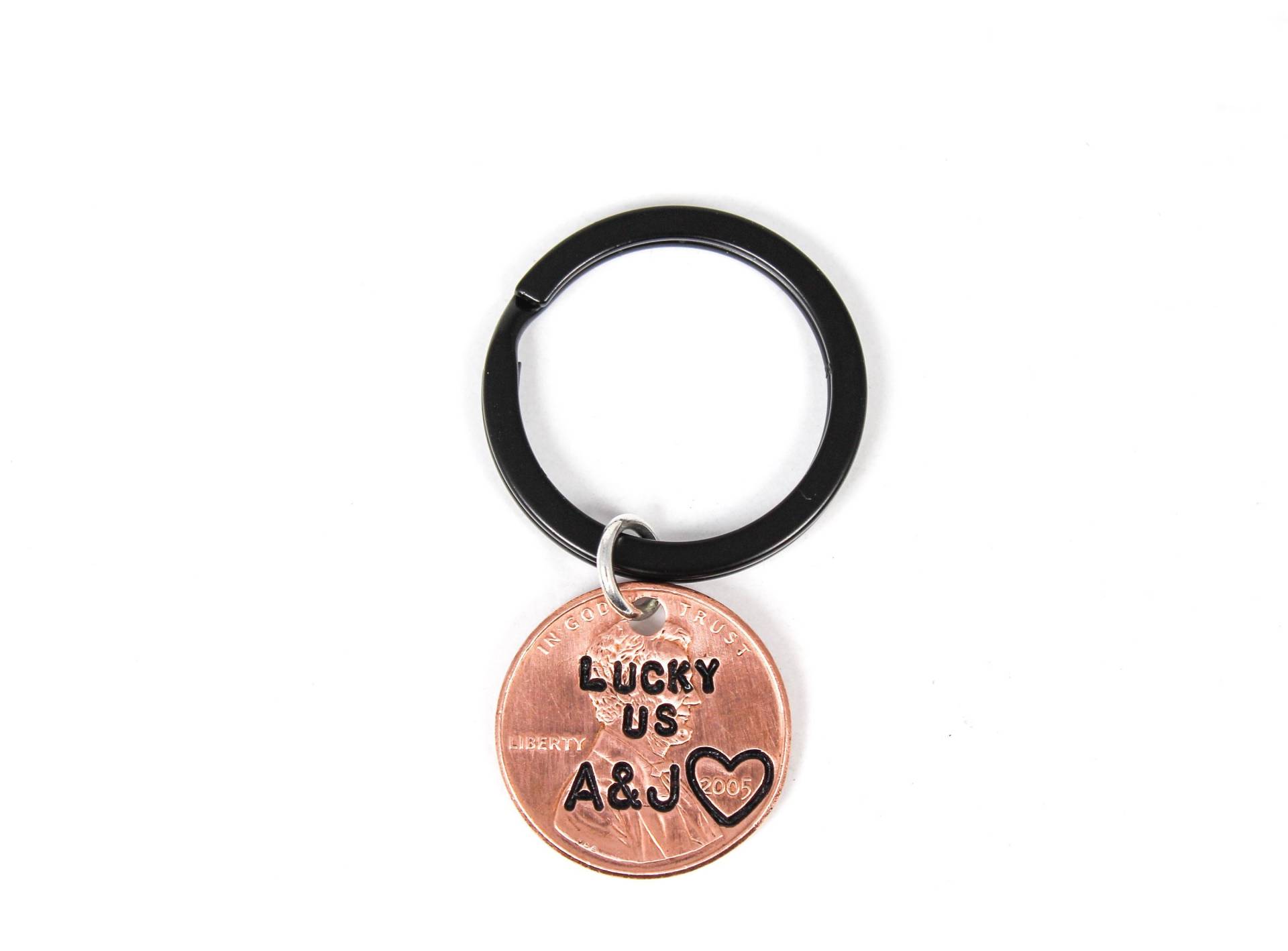 Benutzerdefinierte Lucky Us Penny Schlüsselanhänger, Jahrestagsgeschenke, Braut Und Bräutigam Geschenk, Hochzeitstag Paare Schlüsselring, Freund von OuterWonders