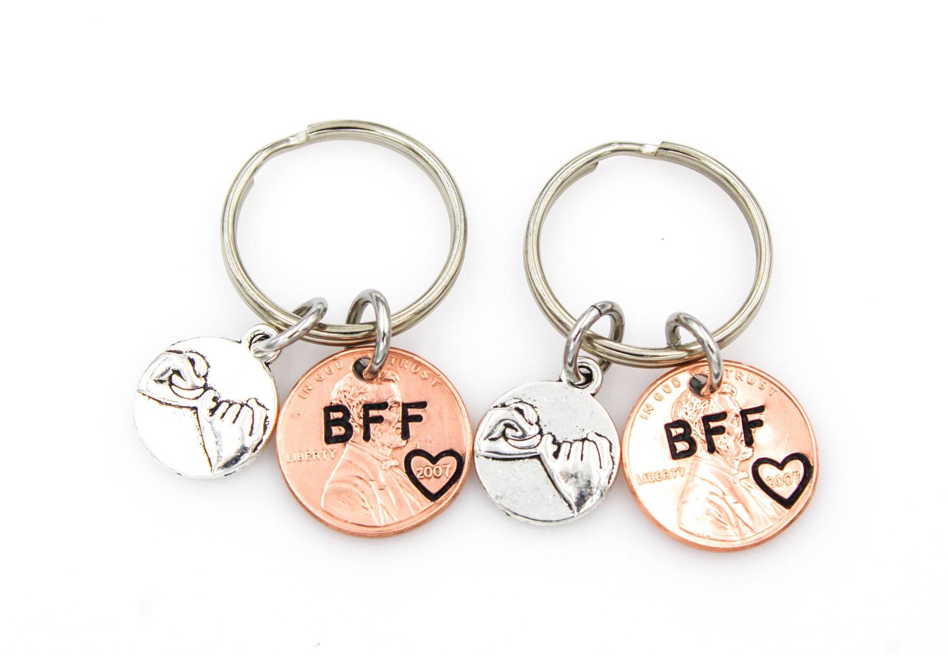 Beste Freunde Schlüsselbund Set, Passende Pinky Promise Schlüsselanhänger, Benutzerdefinierte Penny Freundschaft Geschenke, Soul Sisters Geschenk von OuterWonders