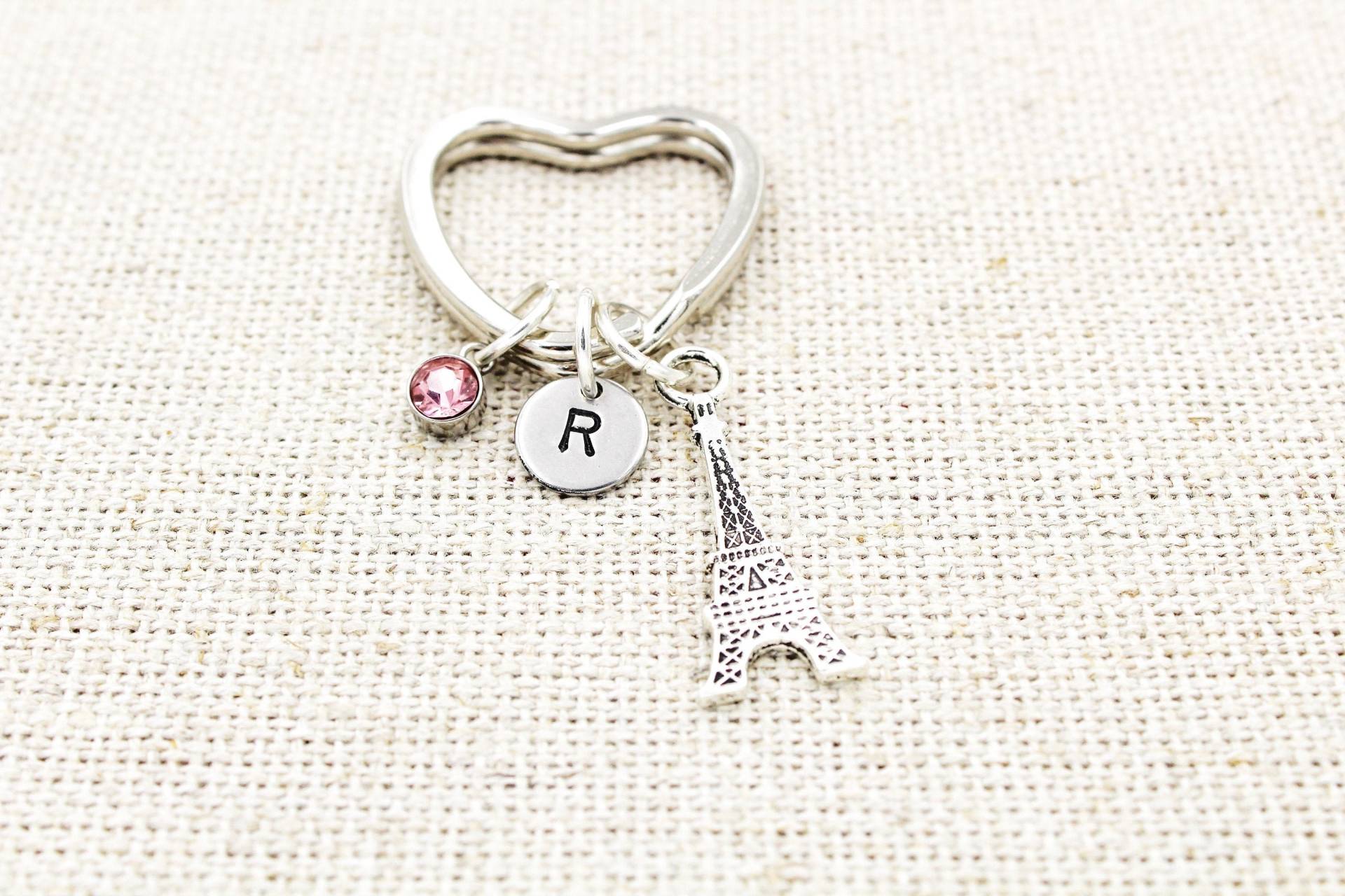 Eiffelturm Schlüsselanhänger, Geburtsstein, Charme, Paris Geschenk von OuterWonders