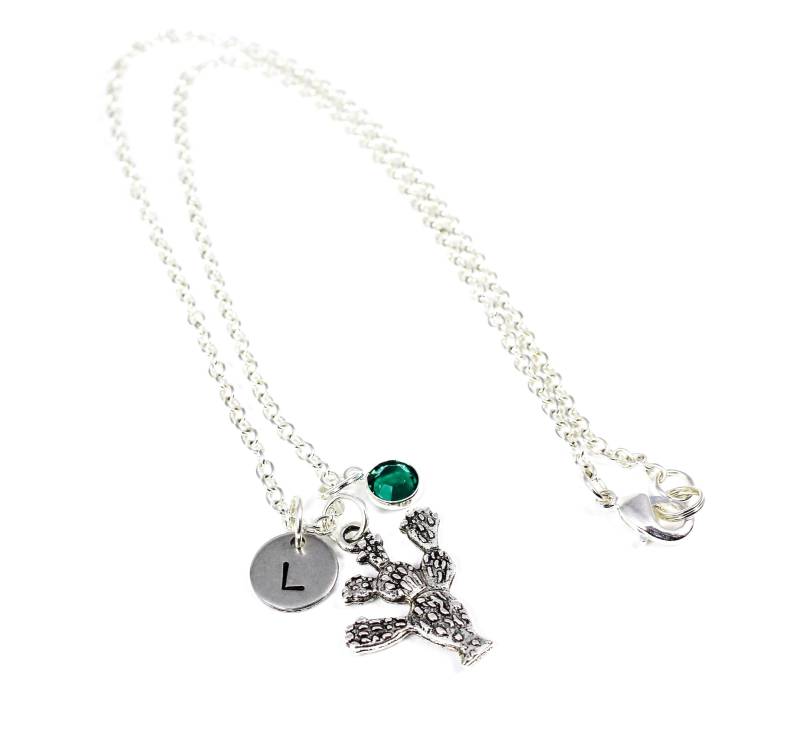 Geburtsstein Initial Halskette, Pflanzen Liebhaber Geschenk, Sukkulenten Schmuck, Kaktus Charm Gärtner Wüste Gewächshaus Geburtsstein Initial Halskette, Pflanzen Liebhaber Geschenk, Sukkulenten Schmuck, Kaktus Charm Gärtner Wüste Gewächshaus von OuterWonders