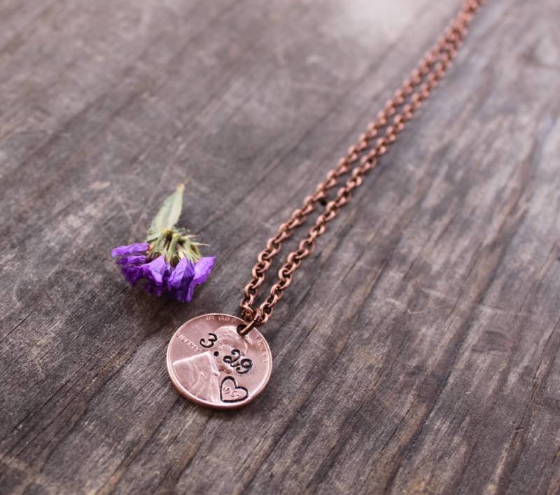 Jahrestag Datum Halskette, Hochzeitsgeschenk, Benutzerdefinierte Penny Vom Himmel Erinnerungshalskette, Liebe Jahrestag Datum Halskette, Hochzeitsgeschenk, Benutzerdefinierte Penny Vom Himmel Erinnerungshalskette, Liebe von OuterWonders