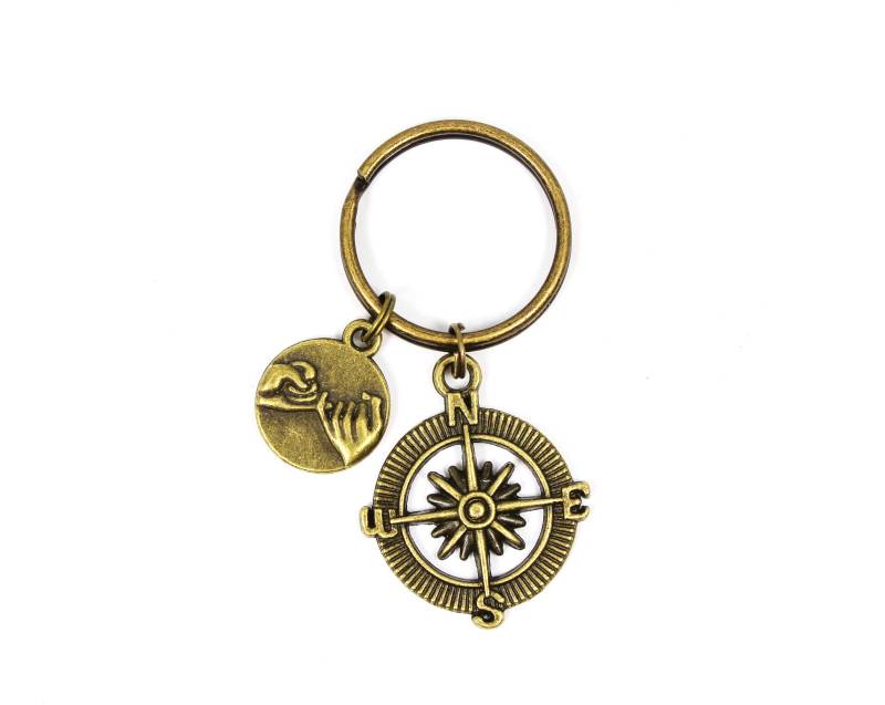 Langstrecken Freundschaft Schlüsselanhänger, Pinky Versprechen Kompass Paare Geschenke, Bff Geschenk, Egal Wo, Schwören, Freund Langstrecken Freundschaft Schlüsselanhänger, Pinky Versprechen Kompass Paare Geschenke, Bff Geschenk, Egal Wo, Schwören, Freund von OuterWonders