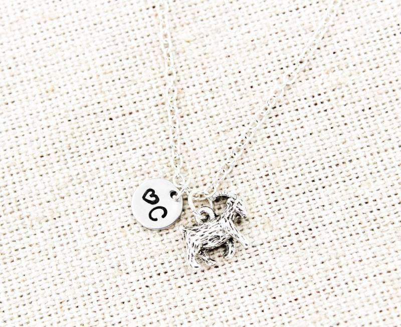 Ziege Initial Halskette, Bauernhof Tier Schmuck, Charme Bauer Geschenk, Mama, Liebhaber Geschenke, Vom Frau von OuterWonders