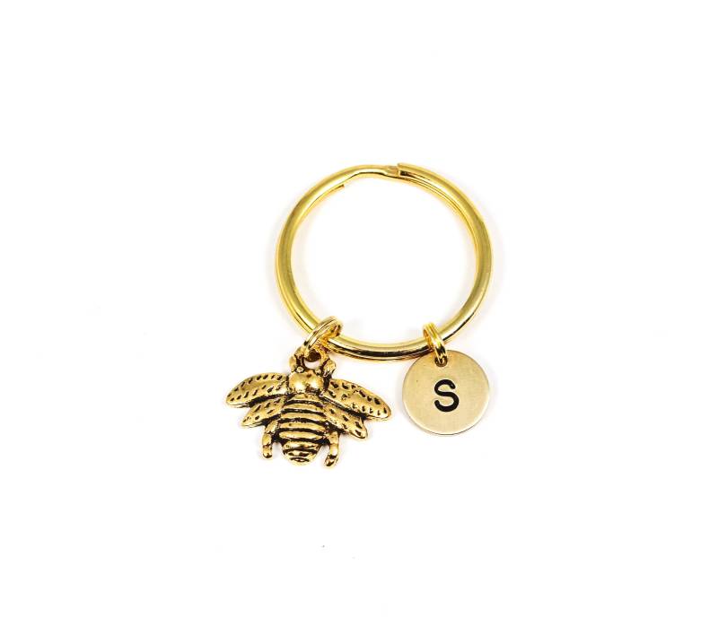Zierliche Honigbiene Schlüsselbund, Erste Bienen Schlüsselring, Honig Biene Geschenk, Imker Halter Naturliebhaber Bienenschmuck, Speichern Sie Die von OuterWonders