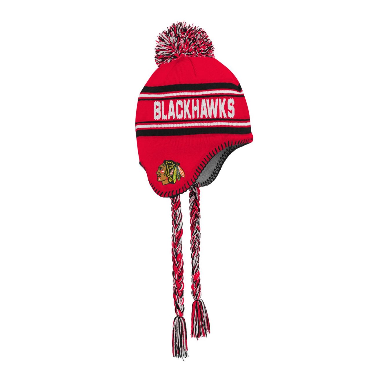 Kinder NHL Wintermütze - JACQUARD TASSEL Chicago Blackhawks von Outerstuff