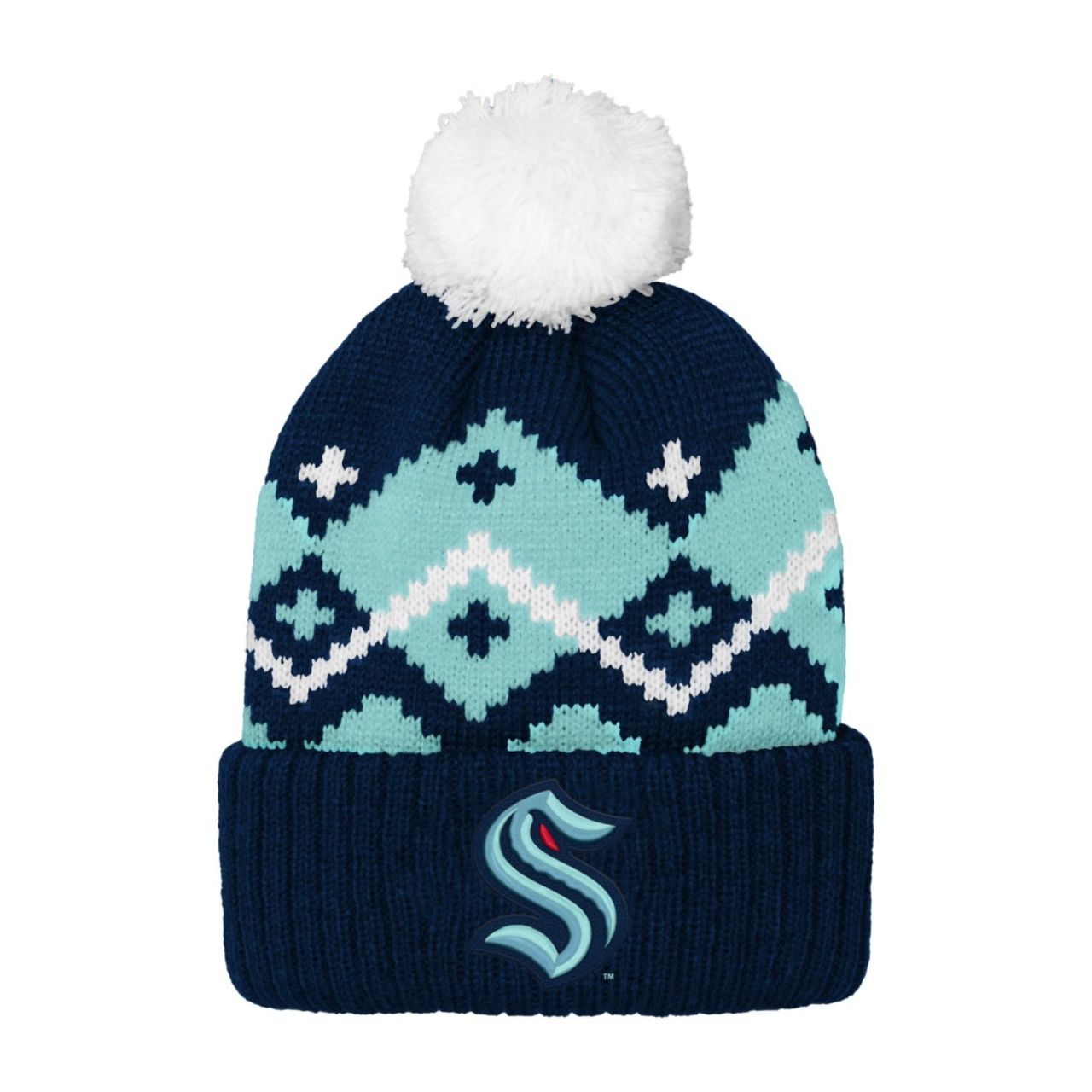 Kinder NHL Wintermütze PATCHWORK Seattle Kraken von Outerstuff