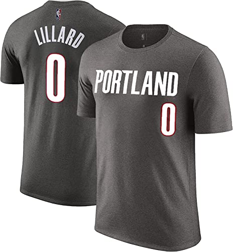 NBA Jungen Jugend 8-20 Charcoal Offizielles Spieler Name & Nummer Game Time Jersey T-Shirt, Damian Lillard Portland Trail Blazer, M von Outerstuff