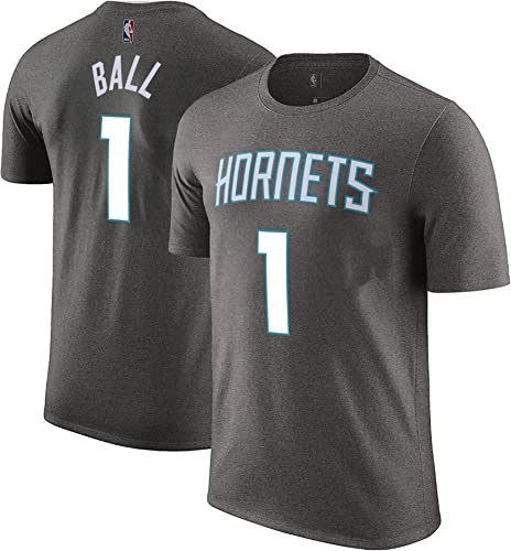 NBA Jungen Jugend 8-20 Charcoal Offizielles Spieler Name & Nummer Game Time Jersey T-Shirt, Lamelo Ball Charlotte Hornets, XL von Outerstuff
