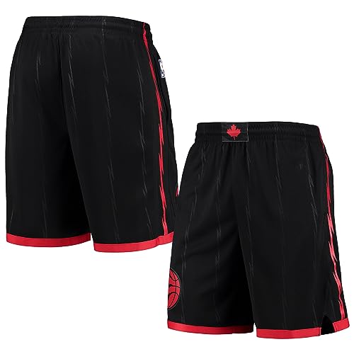 NBA Jungen Jugend 8–20 Offizielle On-Court Alternate Swingman Performance Shorts, Toronto Raptors Schwarz Rot, 10-12 von Outerstuff