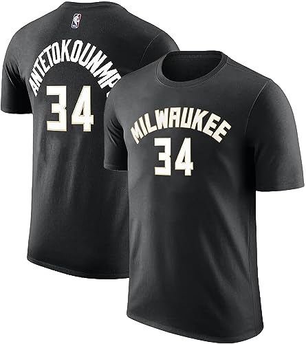 NBA Jungen Jugend 8-20 Offizielle Spieler Name & Nummer Game Time Performance Polyester T-Shirt, Giannis Antetokounmpo Milwaukee Bucks Schwarz, XL von Outerstuff