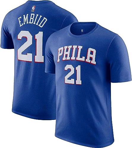 NBA Jungen Jugend 8-20 Offizieller Spielername & Nummer Game Time Jersey T-Shirt, Joel Embiid Philadelphia 76ers Blau, Klein von Outerstuff