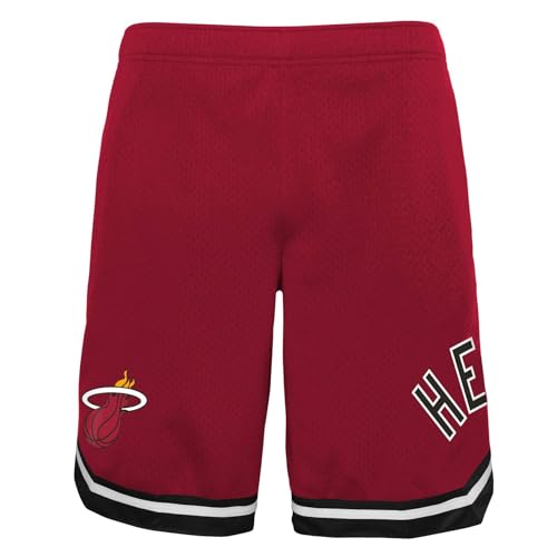 NBA Kids Youth 4-20 Official On-Court Box Out Game Time Performance Shorts, Miami Heat - Varsity Red, 14-16 von Outerstuff