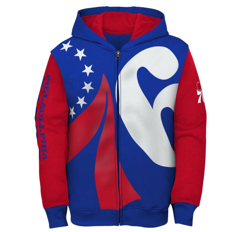 NBA Kinder Zip Hoody - POSTER Philadelphia 76ers von Outerstuff