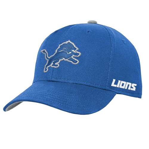 NFL Kids Youth 8-20 Official Primary Logo Wordmark Adjustable Snapback Hat Cap One Size, Detroit Löwen, Blau, Einheitsgröße von Outerstuff