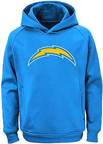 NFL Kinder Jugend 8-20 Team Farbe Alternate Polyester Performance Primary Logo Pullover Sweater Sweatshirt Hoodie, Los Angeles Chargers Blau, 8 von Outerstuff