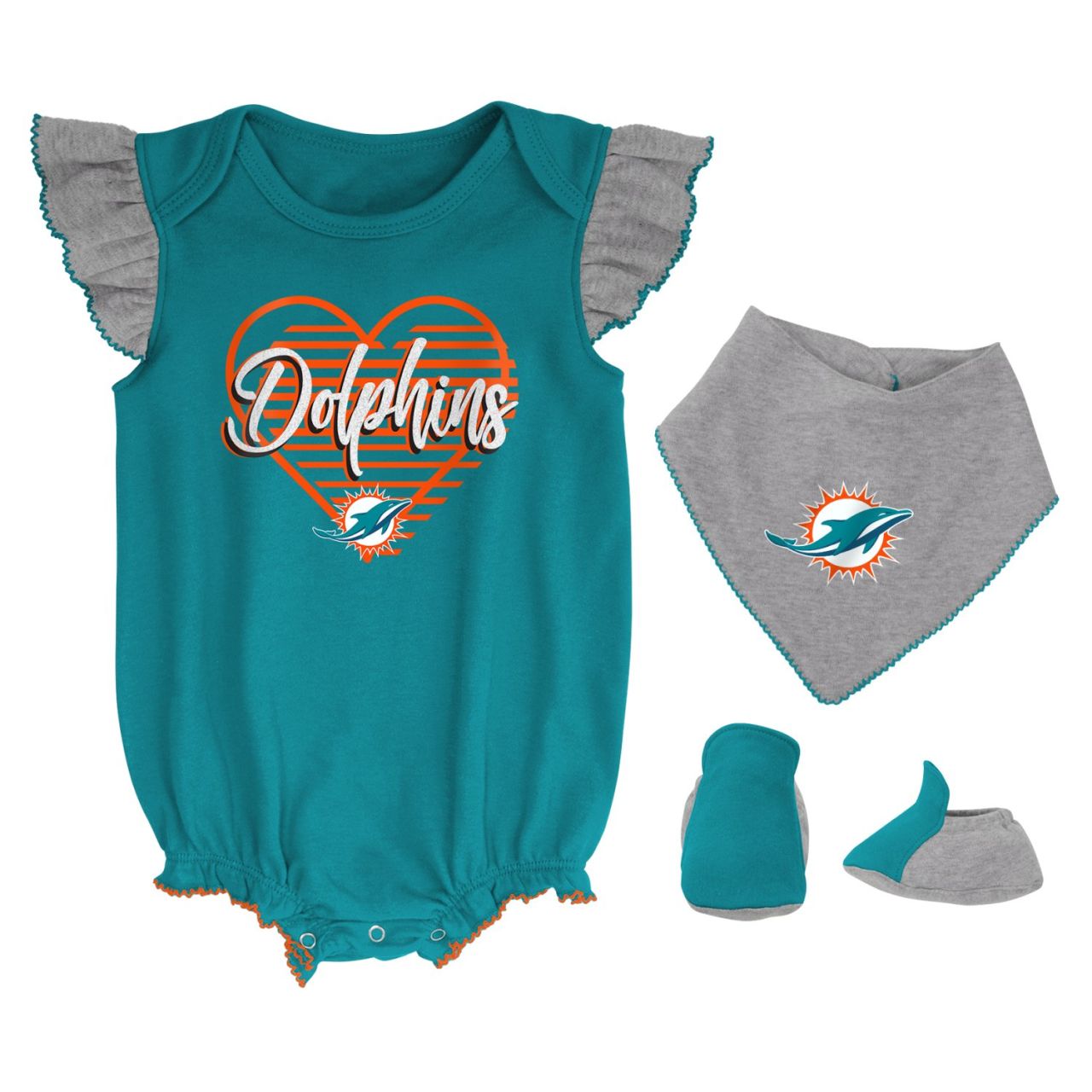 NFL Mädchen 3er Baby-Set Miami Dolphins von Outerstuff