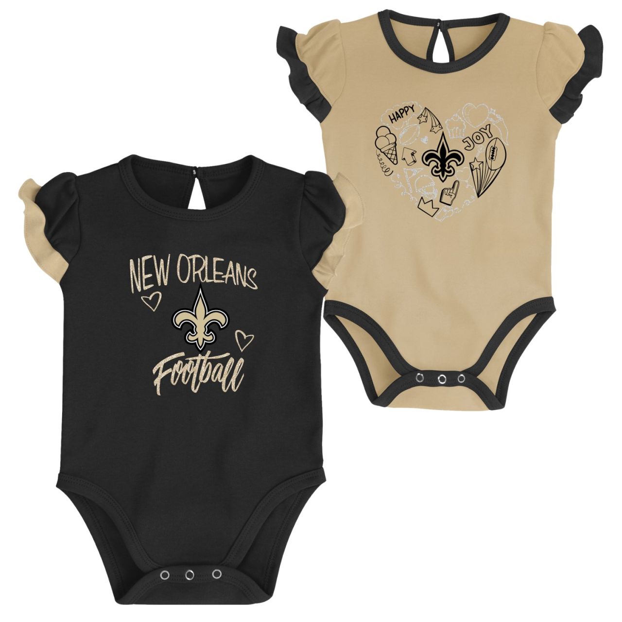 NFL Mädchen Baby 2er Body-Set New Orleans Saints von Outerstuff