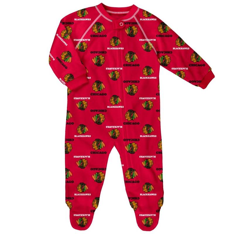 NHL Baby Zip Strampler - RAGLAN Chicago Blackhawks von Outerstuff