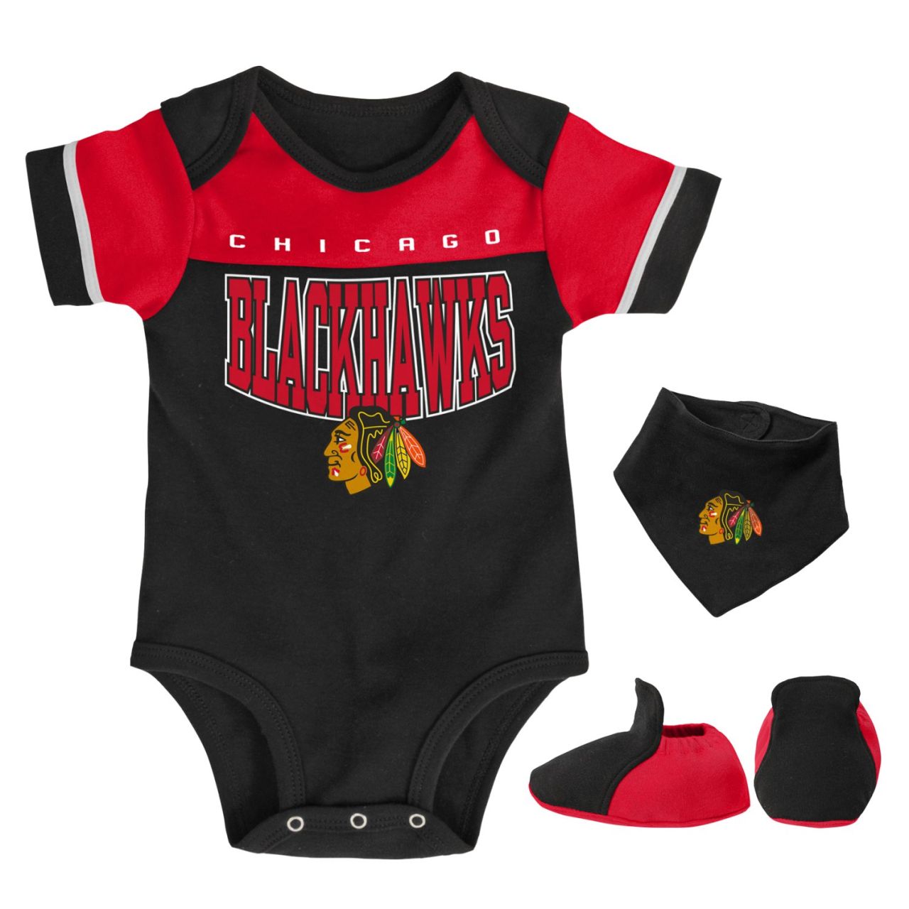 Outerstuff Baby Bib & Bootie Set Chicago Blackhawks Outerstuff Baby Bib & Bootie Set Chicago Blackhawks von Outerstuff