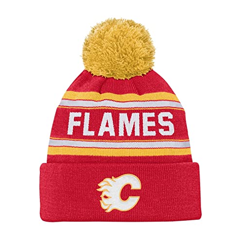 Outerstuff Kinder NHL Wintermütze - Jacquard Cuff Calgary Flames von Outerstuff