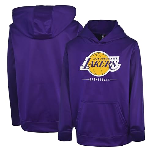 Outerstuff NBA Kids Youth 4-20 Official Game Time On-Court Pullover Performance Fleece Hoodie Sweatshirt, Los Angeles Lakers - Purple, 14-16 von Outerstuff