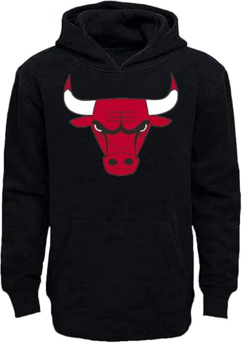 Outerstuff NBA Kinder Jugend 8–20 Offiziell lizenziertes Team Alternate Cotton Fleece Primary Logo Pullover Sweatshirt Hoodie, Chicago Bulls Black, 14-16 von Outerstuff