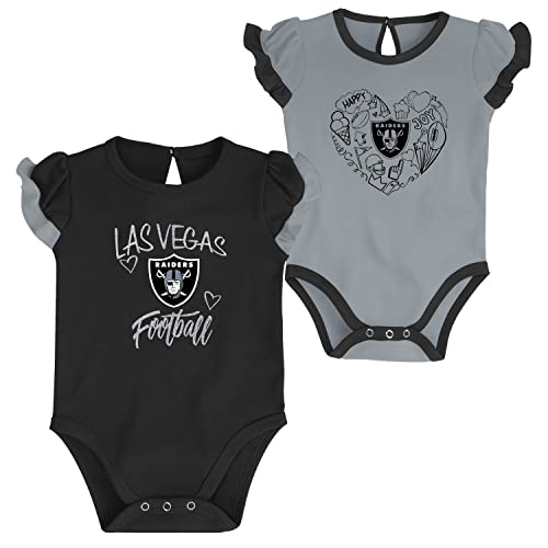 Outerstuff NFL Mädchen Baby 2er Body-Set Las Vegas Raiders - 3-6M von Outerstuff