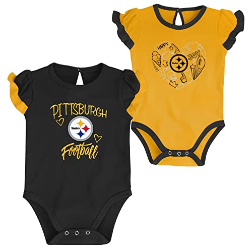 Outerstuff NFL Mädchen Baby 2er Body-Set Pittsburgh Steelers - 18M von Outerstuff