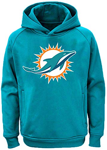 Outerstuff NFL Youth Team Color Performance Primary Logo Pullover Sweatshirt Hoodie, Jungen, Miami Dolphins Aqua, 14-16 von Outerstuff