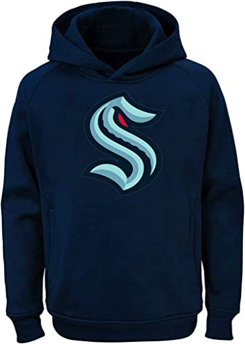 Outerstuff NHL Youth 8-20 Team Color Performance Primary Logo Pullover Sweatshirt Hoodie, Seattle Kraken Navy, 8 von Outerstuff