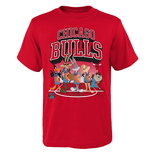 Space Jam Kinder T-Shirt Tunes on Court Chicago Bulls A New Legacy Youth Size NBA rot (XL) von Outerstuff