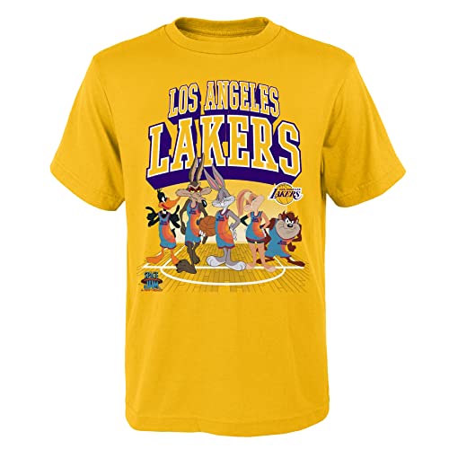 Space Jam Kinder T-Shirt Tunes on Court Los Angeles Lakers A New Legacy Youth Size NBA gelb (XL) von Outerstuff